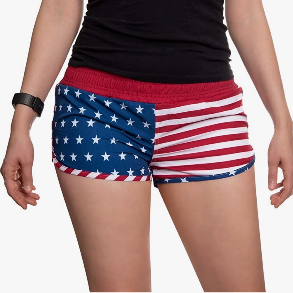 World Calhoun American Flag Swim Shorts Size Small